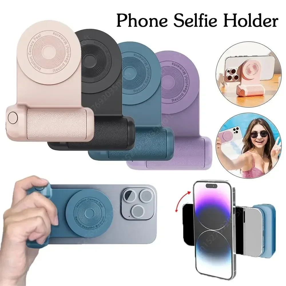 

Magnetic Camera Handle Bluetooth Bracket Selfie Stick for iPhone Android Cell Phone 360° Rotation Holder Stand Wireless Charger