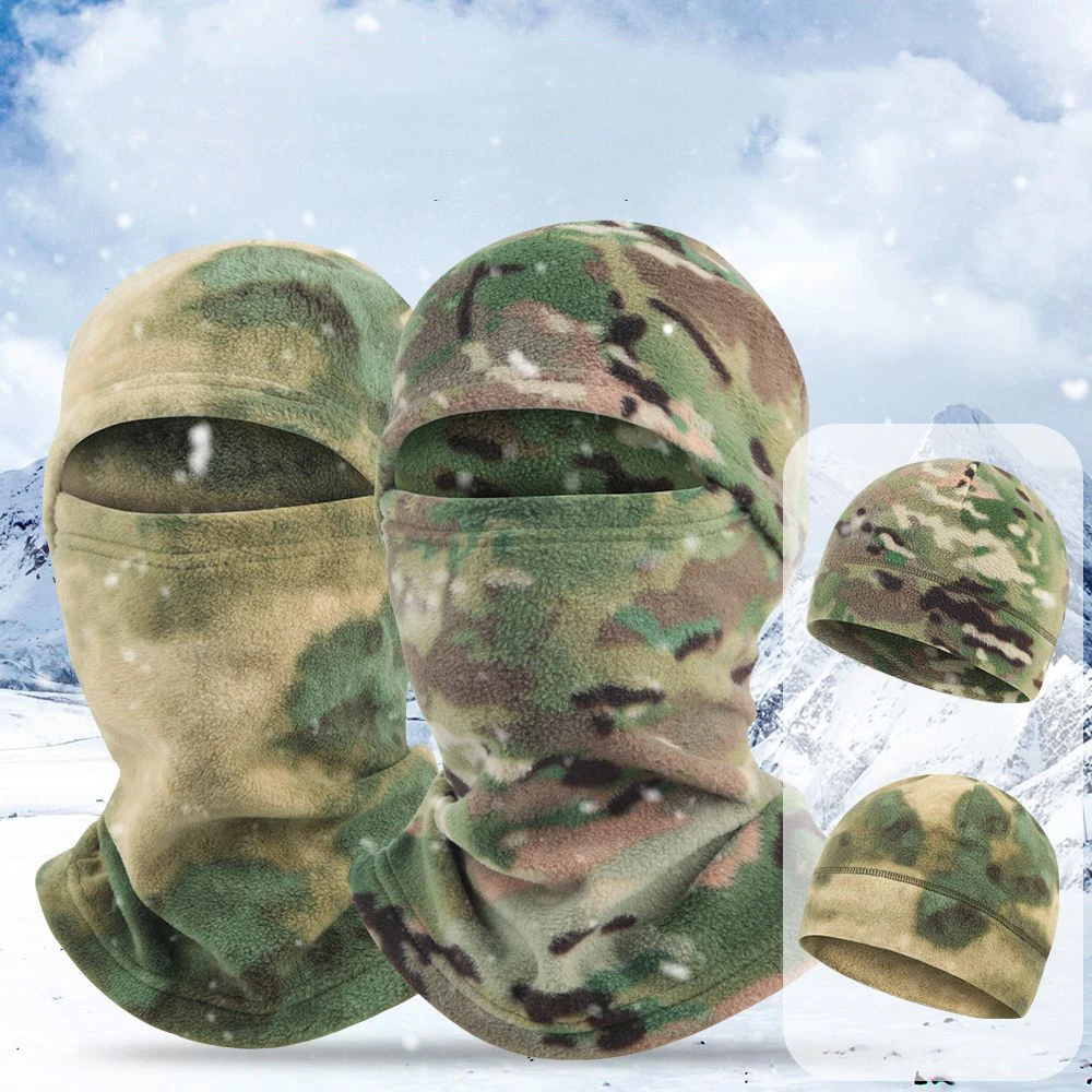 New Winter Cycling Men Polar Fleece Warmer Beanies Women Camouflage Full Face Mask Warm Ear Helmet Liner Sport Ski Balaclava Cap