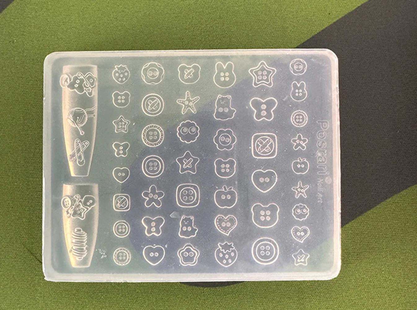 Cute Cartoon 3D Nail Silicone Mold Heart Star Rabbit Strawberry Button Shape Resin Nail Charm Making Mould DIY Manicure Supplies
