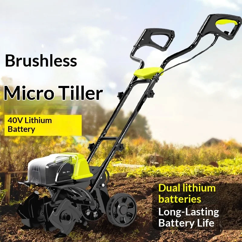 Electric scarifier, lithium battery, small micro-tillage cultivator, multi-functional agricultural rotary tillage furrow machine