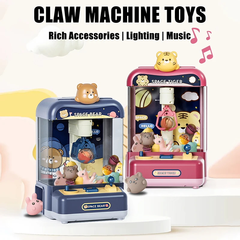 

Diy Automatic Doll Machine Kids Coin Operated Play Game Mini Claw Catch Toy Crane Machines Music Children Birthday Gifts