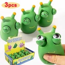 1-3Pcs Cute Googly Eyes Crawly Worm Burst Eyes Decompression Children's Puzzle Pinch Music Interactive Toys Gift Funny Bug Toy