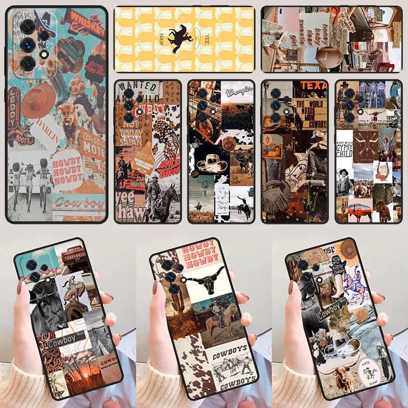 Cowboy Cowgirl Howdy Western Ranch Boho phone case For Galaxy A42 A31 A40 A51 A71 A32 A80 A91 A52 A72 A21S A50 A70 A11 A12 Cover