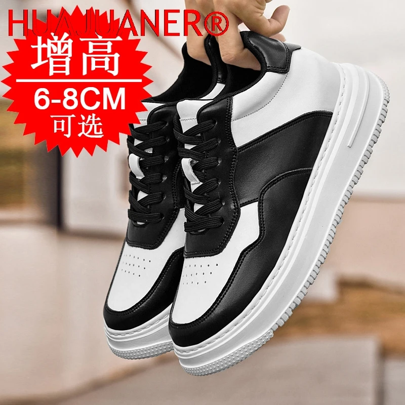

Men Elevator Height Increase Shoes Sneakers Shoes for Men 6cm Sports Casual Invisible Inner Heightening 8cm White Shoes