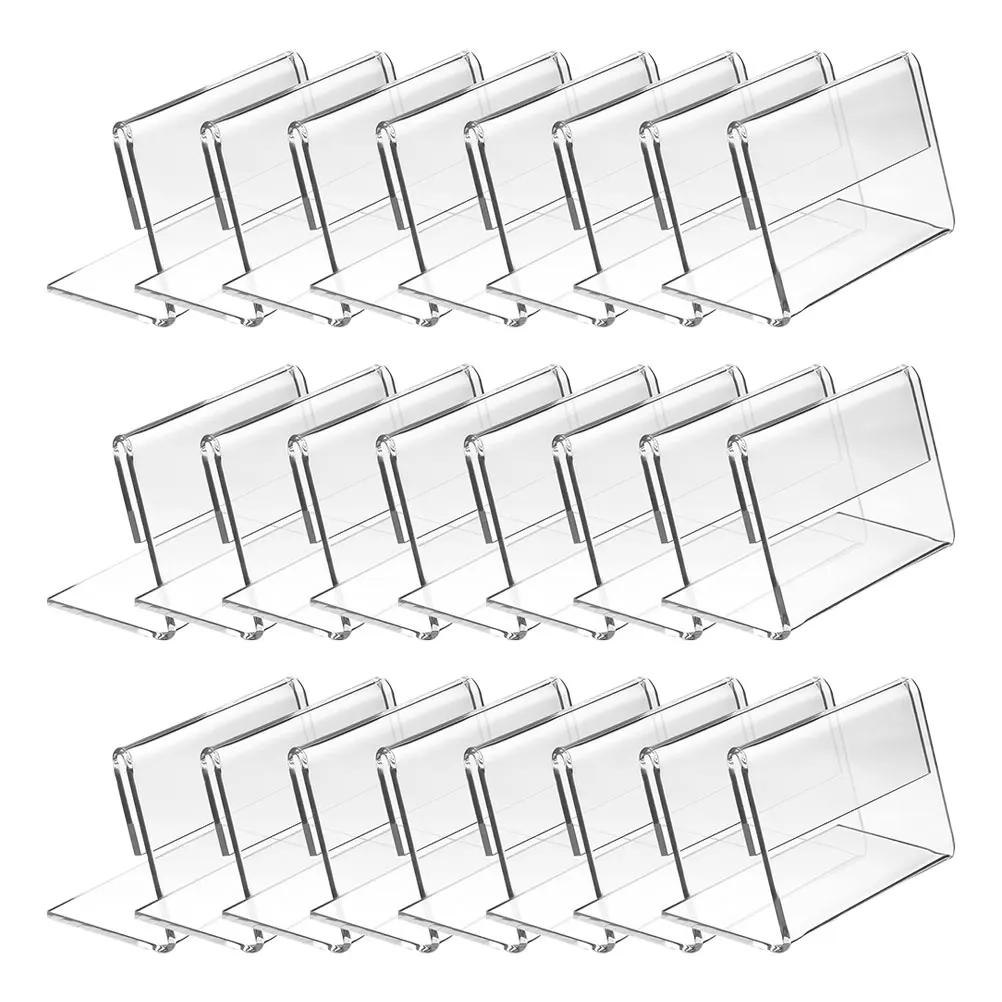 30pcs L Shaped Acrylic Price Tag High Transparency Desk Card Display Easel for Sign Name Table Signs Stand Bag Holder Postcard