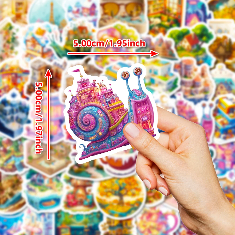 

10/30/50pcs Cartoon Microscopic World Stickers Cute Aesthetic Graffiti Decals Water Bottle Phone Suitcase Creative Sticker Decor