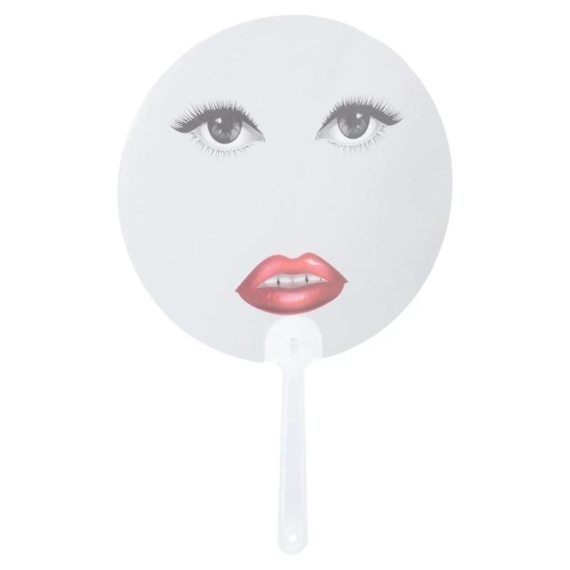 Funny Abstract Pattern Plastic Hand Fan With Ergonomic Handle Portable Decorative Accessories For Event Photo Props