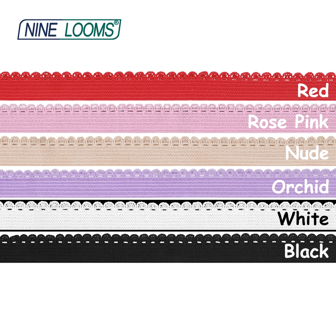 NINE LOOMS Picot Loop Elastics Band 3/8\