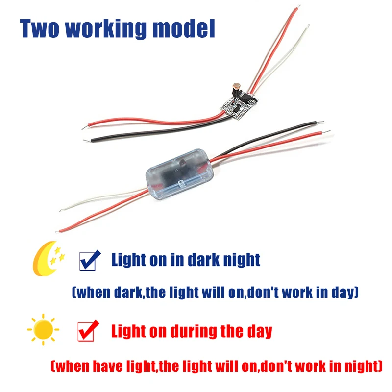 Light Sensor Switch Automatic Auto on Off Photocell Street Light Switch DC 3.7V 5V 12V 24V 5A Photo Control Photoswitch Sensor image 2