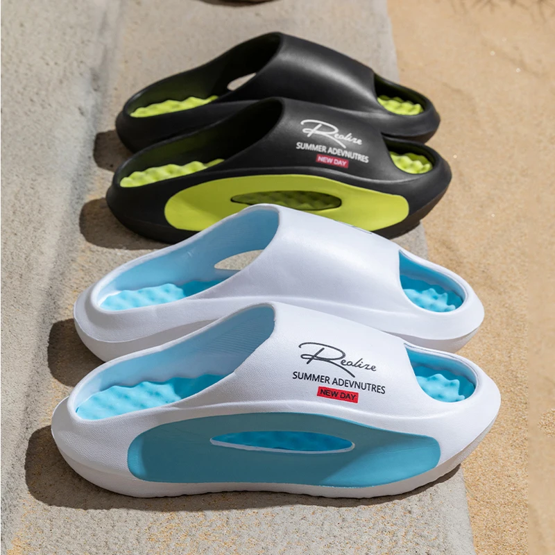 Summer Men's Massage Slippers Indoor Outdoor Sandals Beach Men Casual Shoes Soft Slides Flip-flops Men Women Home Slippers image 4