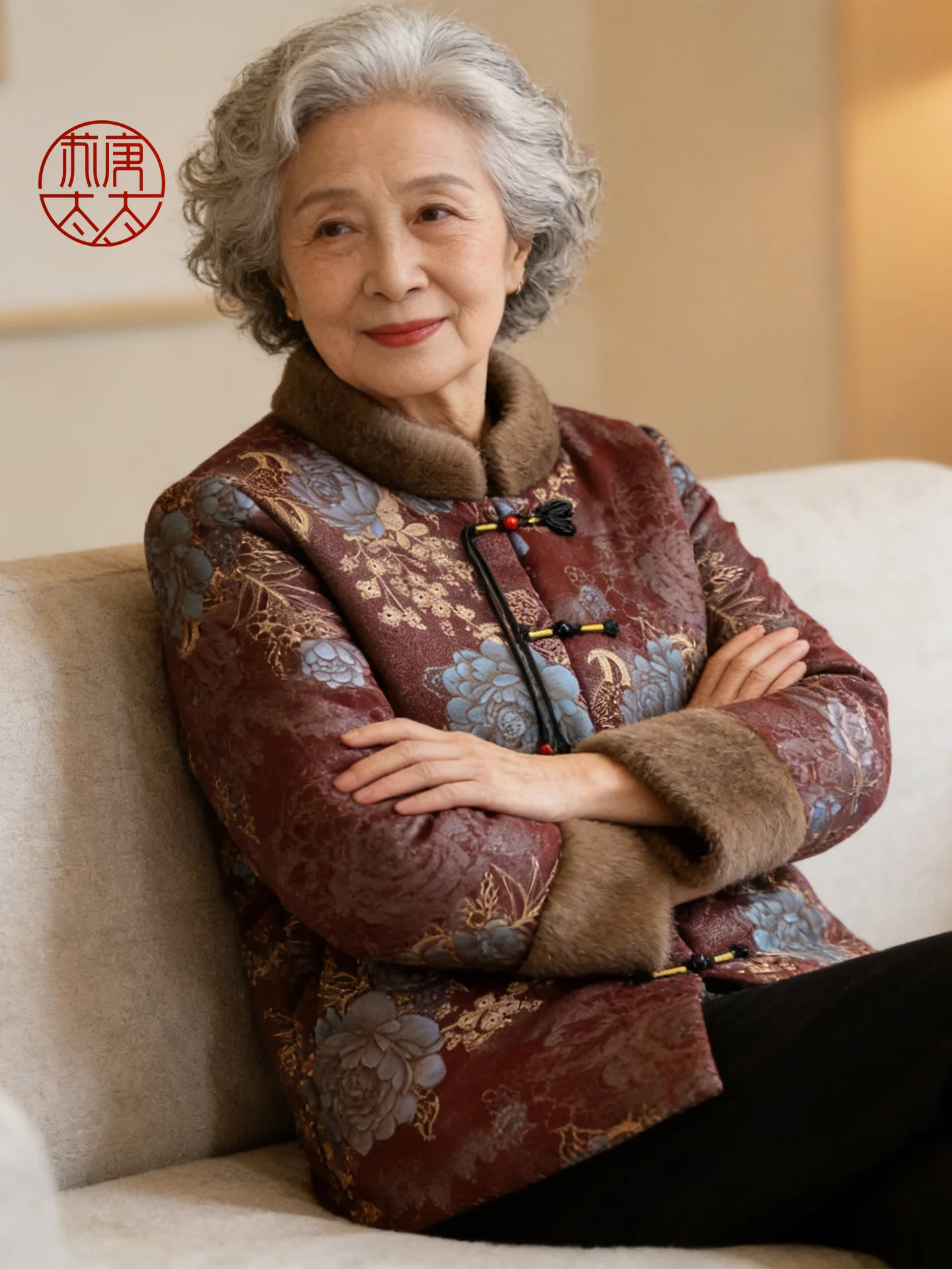 

New Chinese Sle Outerwear Faionable Cotton Coat for Women over 60 Winter Clothes Straight Cut Loose Fit Warmth And Sle