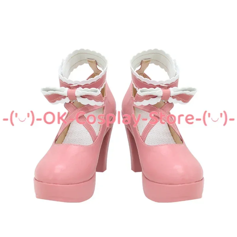 [صنع حسب الطلب] أنيمي الذي جعلني الأميرة سيا تأثيري أحذية لطيف الوردي بولي PU أحذية من الجلد هالوين كرنفال الأحذية الدعامة