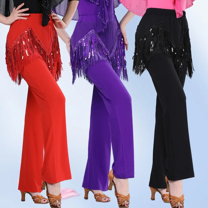 Pantalon seau droit personnalisé, Costume de danse latine pour dames, pantalon de danse de marin Gitaba, pantalon à pompon