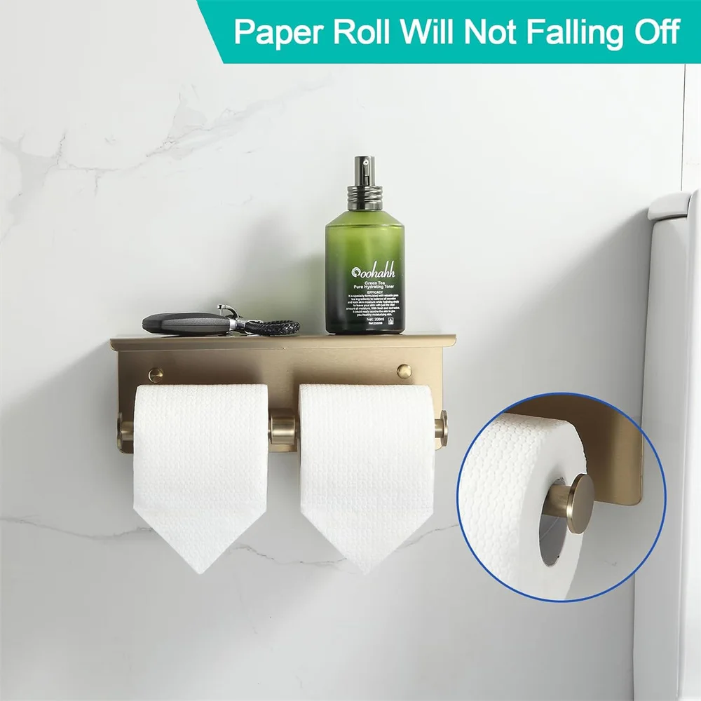 

Stainless steel wall mounted tissue holder with smartphone and keyboard holder - space saving design, polished surface