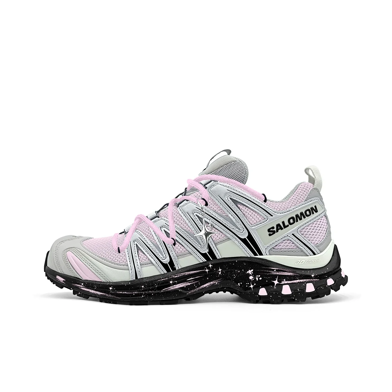 SALOMON XA PRO 3D Low top Running Shoes Unisex Silver Pink 416175Team2326-