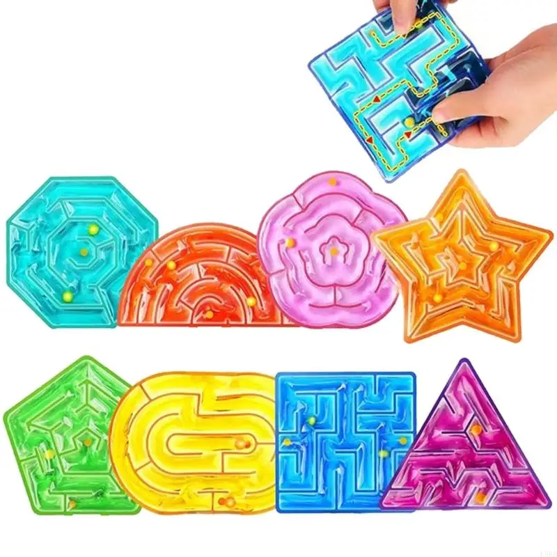 8 pezzi Sensory Scheeze Toy Toy Kids Management Stress Management Walking Bead Maze Learning Toy L8RB