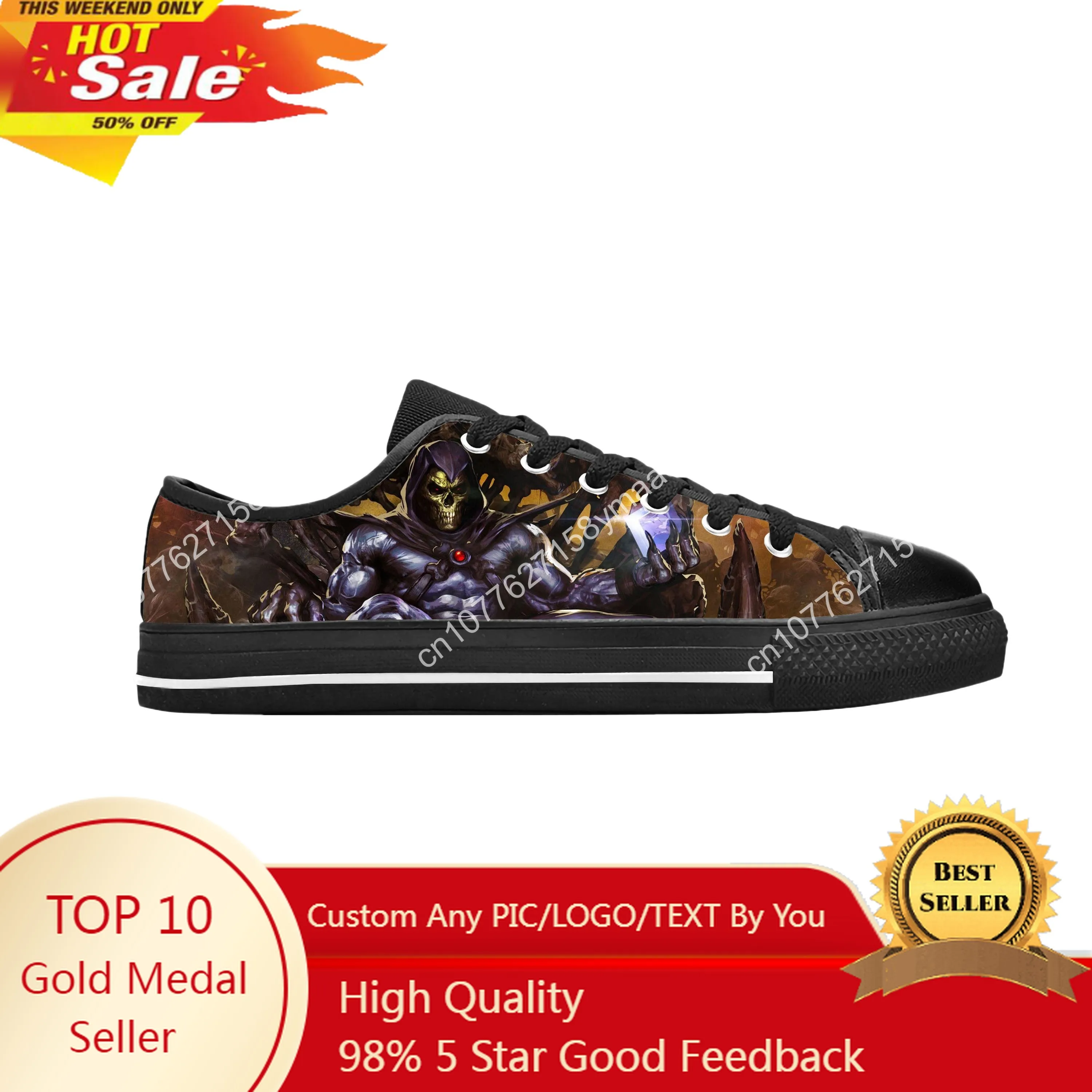 

Hot He-Man He Man Masters Of The Universe Skeletor Casual Cloth Shoes Low Top Comfortable Breathable 3D Print Men Women Sneakers