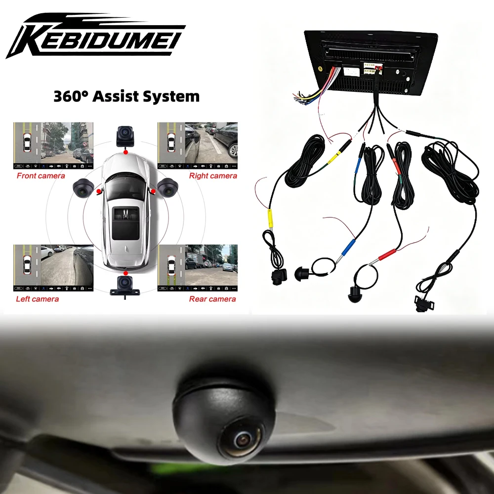 

KEBIDUMEI 1080P 360° Surround View Car Camera Universal Panoramic System Cameras For Android Multimedia System Car Accessories