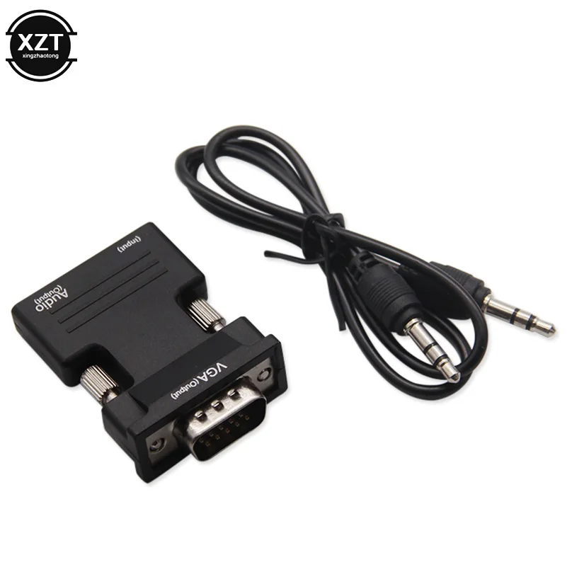 

HDMI-compatible Female To VGA Male Cable With Audio HDMI-compatible To VGA Computer HD Cable Projector Converter