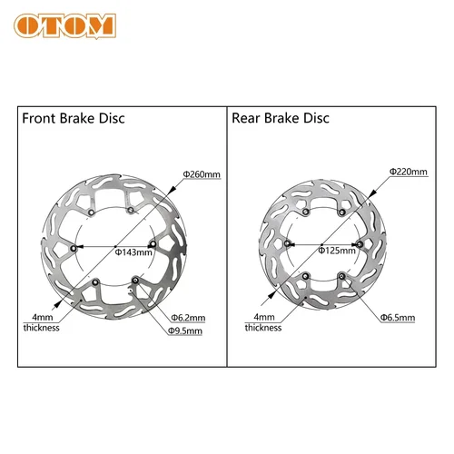 Imagen 2 del producto Rotores de disco de freno delantero y trasero para motocicleta, 6 agujeros, para KTM SX/XC125-450 EXC/XCW125-525 HUSQVARNA TC/FC/TX/FX125-450 TE/FE125-501