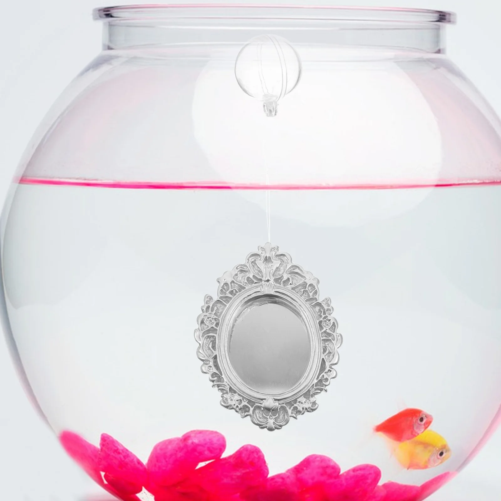 

2 Pcs Aquarium Fish Ornaments Decoration Betta Mirror Tank Silver Accessories for Exercise