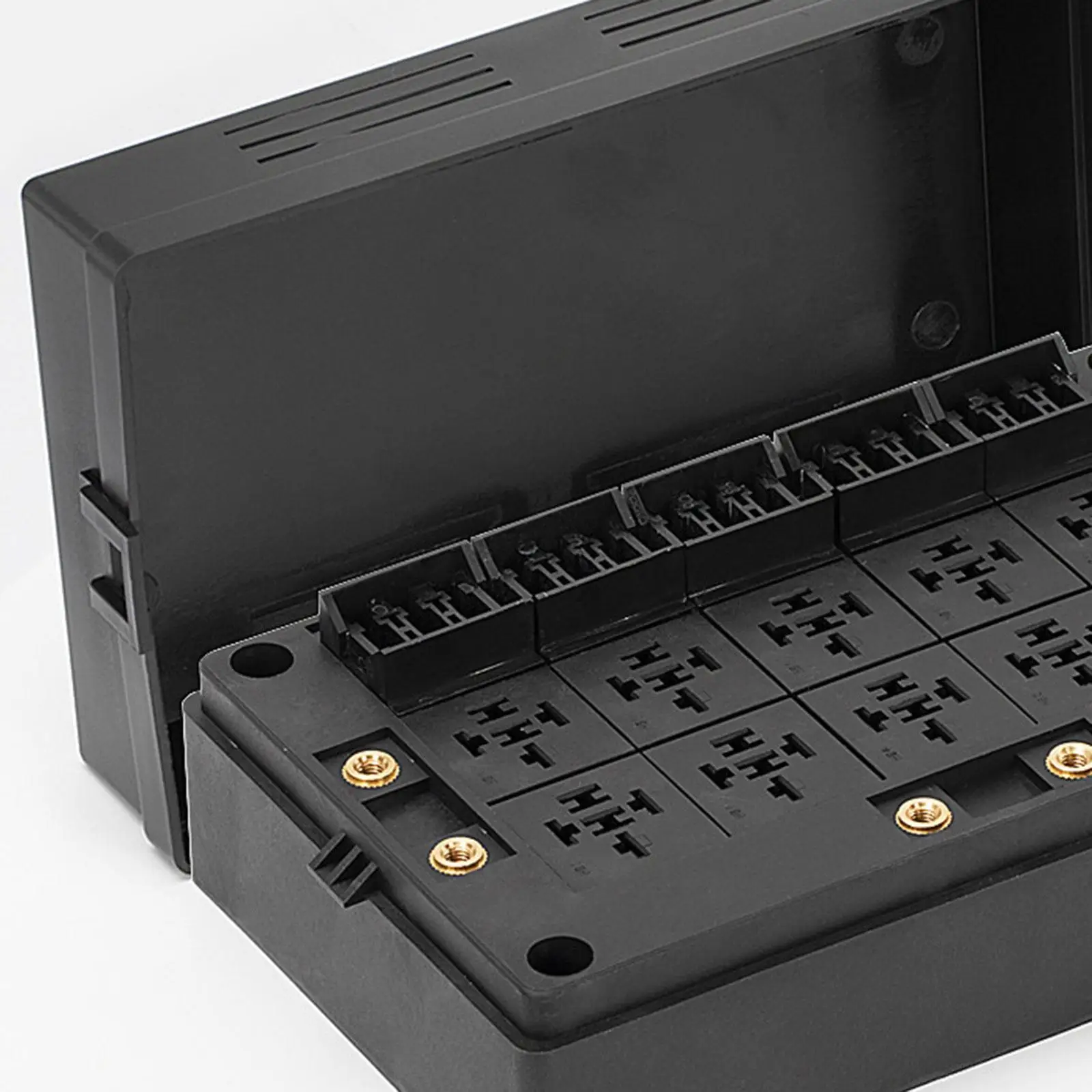 10 Slot Fuse Box Relay Holder 12V Waterproof ABS Blade Fuse Panel for Auto Car Marine Boat Truck RV