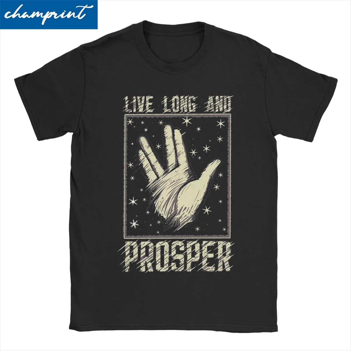 Live Long & Prosper Movie Men Women's T Shirts  StarTrek Vulcan Novelty Tees Short Sleeve  T-Shirt Pure Cotton Printing Clothes