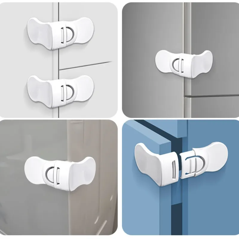 5 ชิ้นล็อคลิ้นชักนิรภัยเด็กป้องกันการหนีบมือตู้ล็อคเกอร์ตู้เย็นตู้เสื้อผ้าป้องกันเด็กปลอดภัยล็อคหัวเข็มขัด