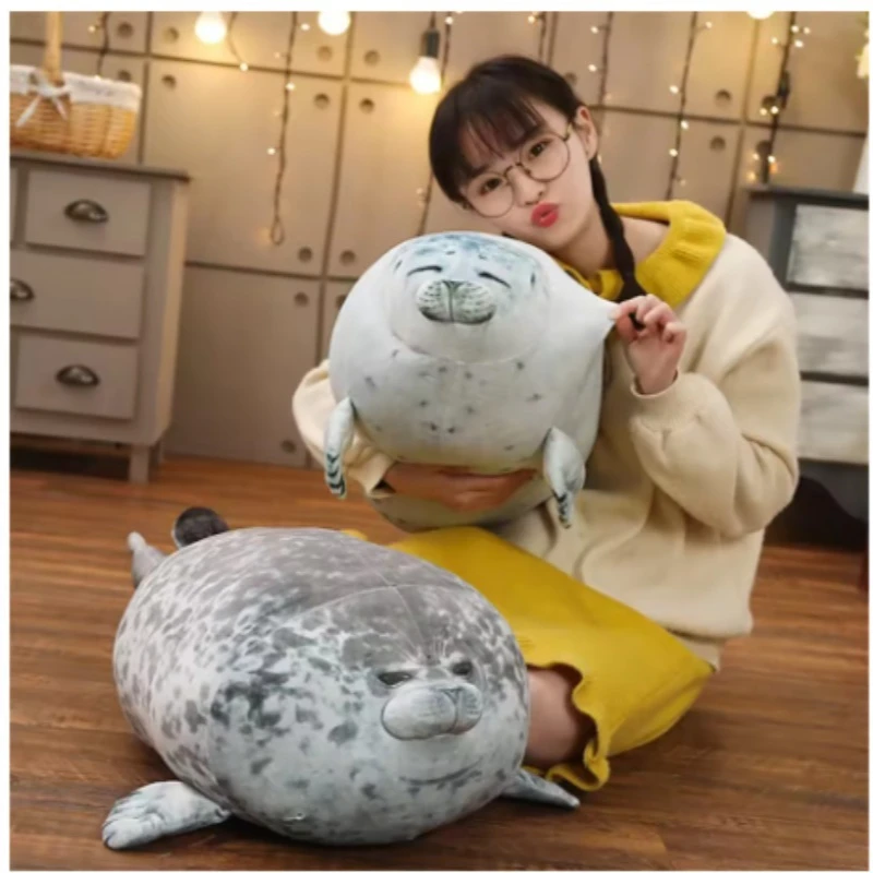 ホットな3Dノベルティ投げ枕、かわいいリアルなアザラシのぬいぐるみ、柔らかいアザラシのぬいぐるみ、新築祝いパーティー用抱き枕