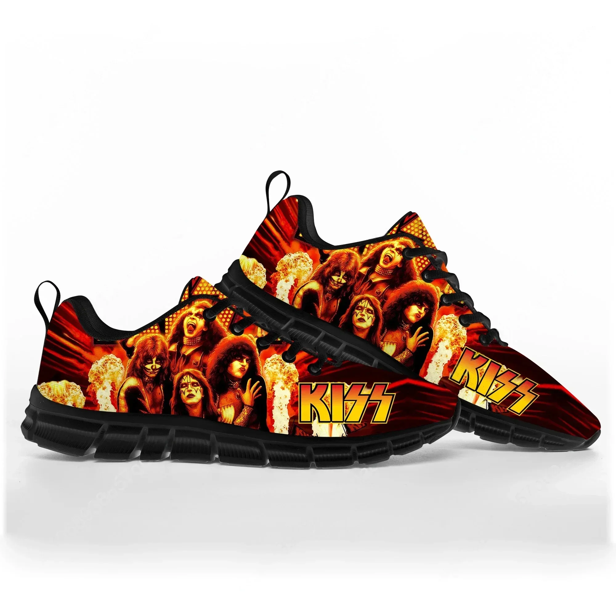 

Кроссовки Heavy Metal Kiss Rock Band Music Sports Shoes для мужчин и женщин, повседневные, на заказ, высокого качества, парные