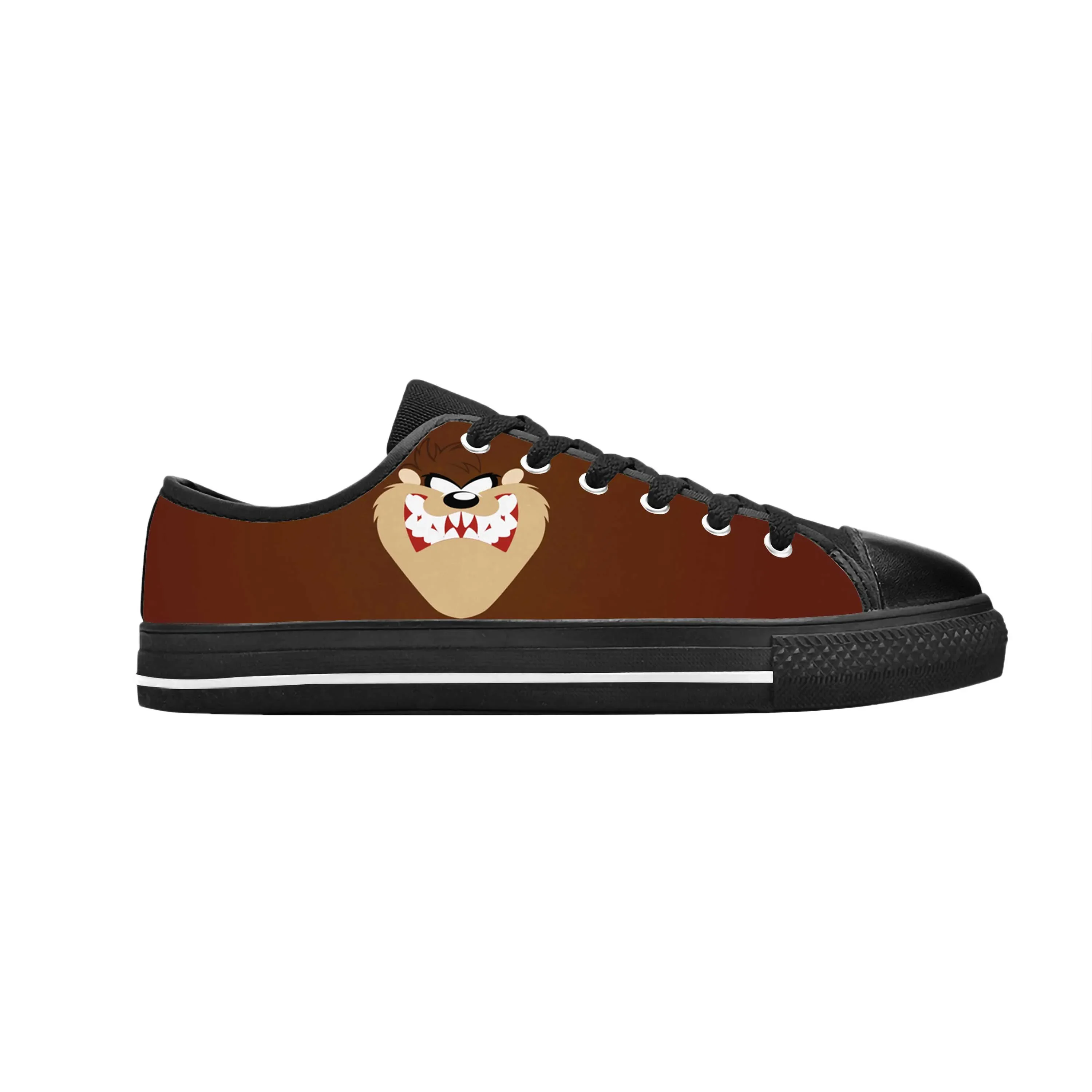 Hot Tasmanian Evil Devil Anime Cartoon Manga Comic Casual Stoffen Schoenen Lage Top Comfortabel Ademend 3d Print Heren Dames Sneakers