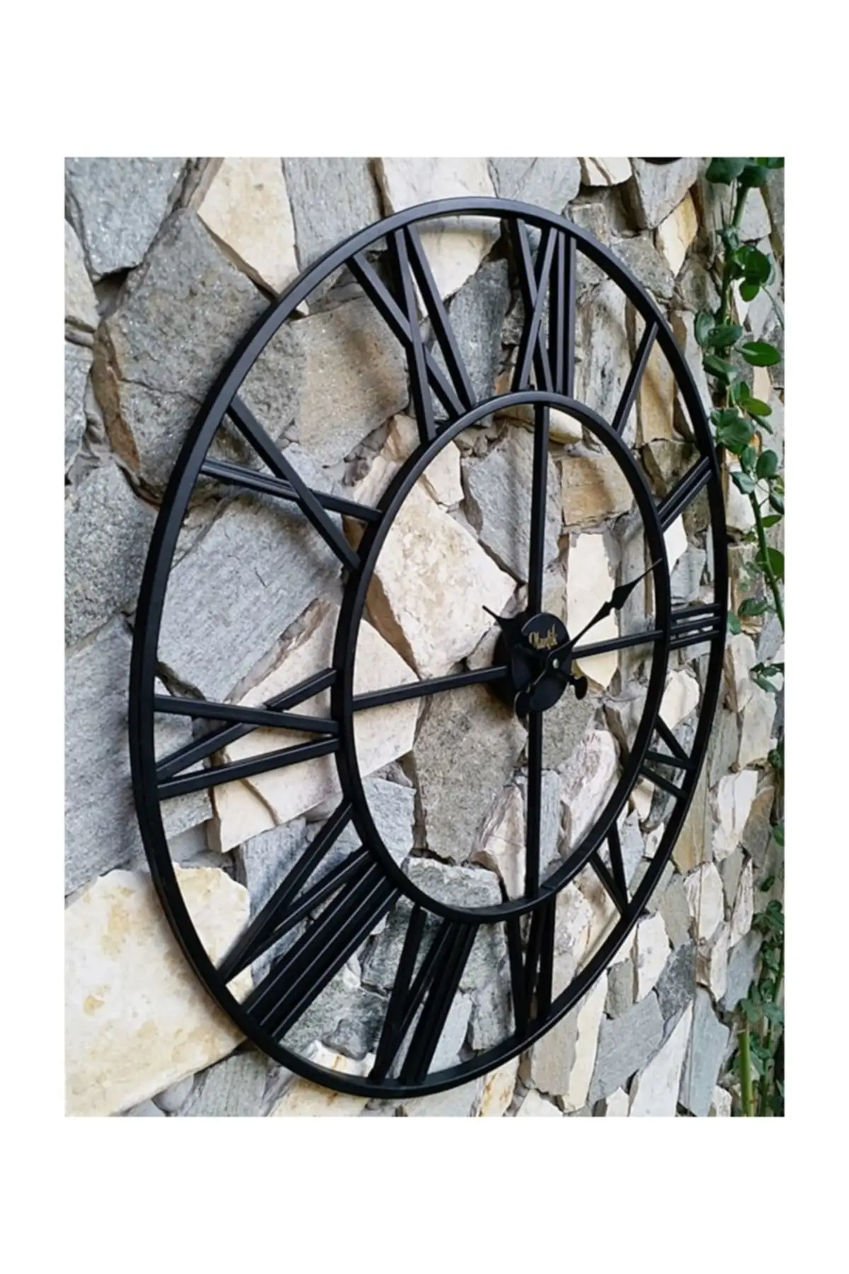 Uras Wrought Iron Metal Wall Clock Black Color 76 cm Big size Full Metal Wall Clock Creative Home Decor