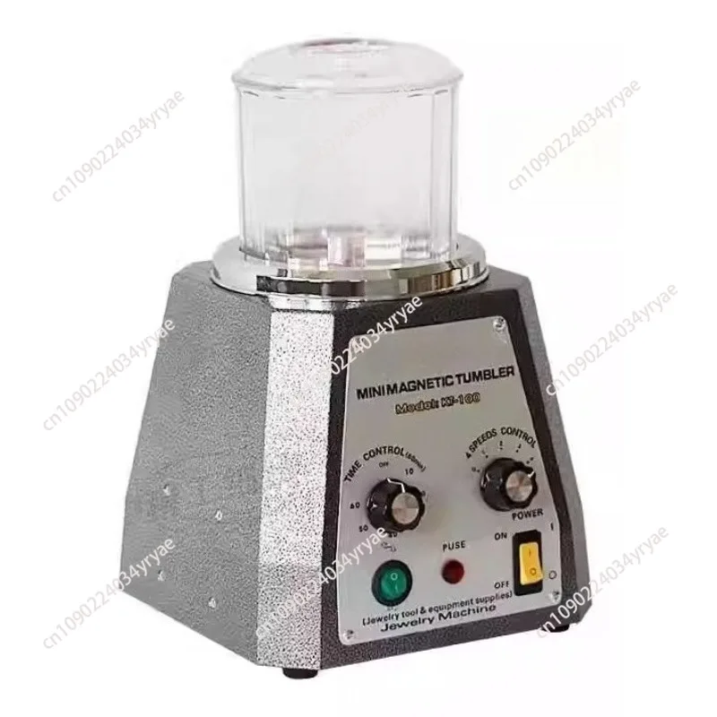 

KT-100 Magnetic Pin Tumbler Polishing Machine Mini Jewelry Rotary Polisher Adjustable Speed Gold Precision Parts Finisher