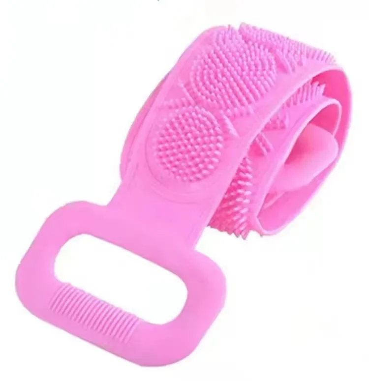 1PCS Silicone Body Scrubber Bath Brush Shower Exfoliating Brush Belt Back Scrub Body Cleaner Cleaning Strap Bathroom Accessories