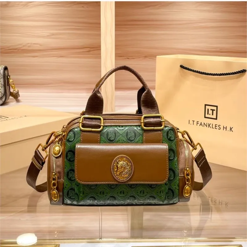 Luxury Vintage Shopper Bag Solid Color Trendy Design Letter Logo Perfect For Fashionable Women