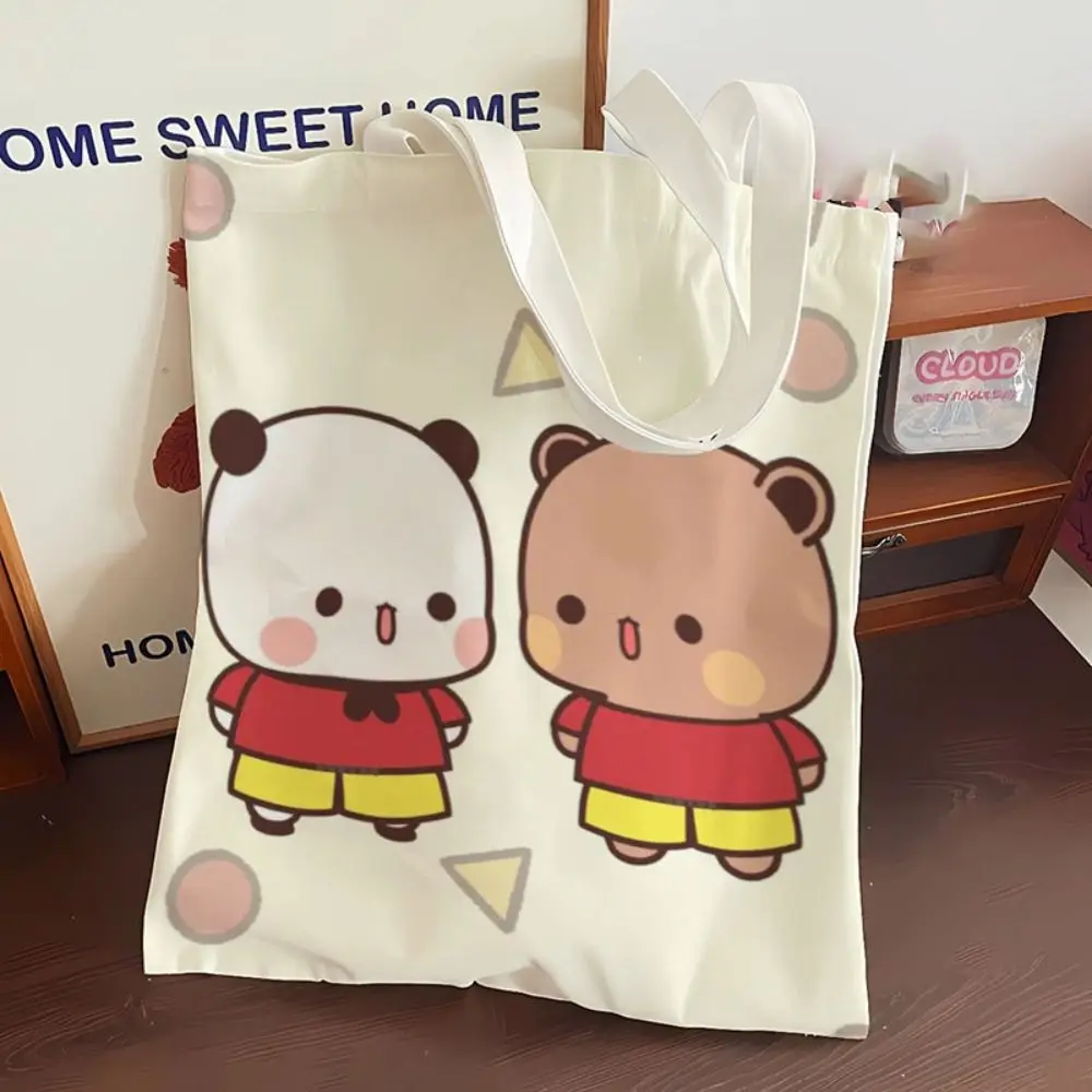 Gifts Large Capacity Cute Tote Bag Bubu Dudu Panda Bear Portable Cartoon Canvas Bags Class File Bag Niche Couple Handbag