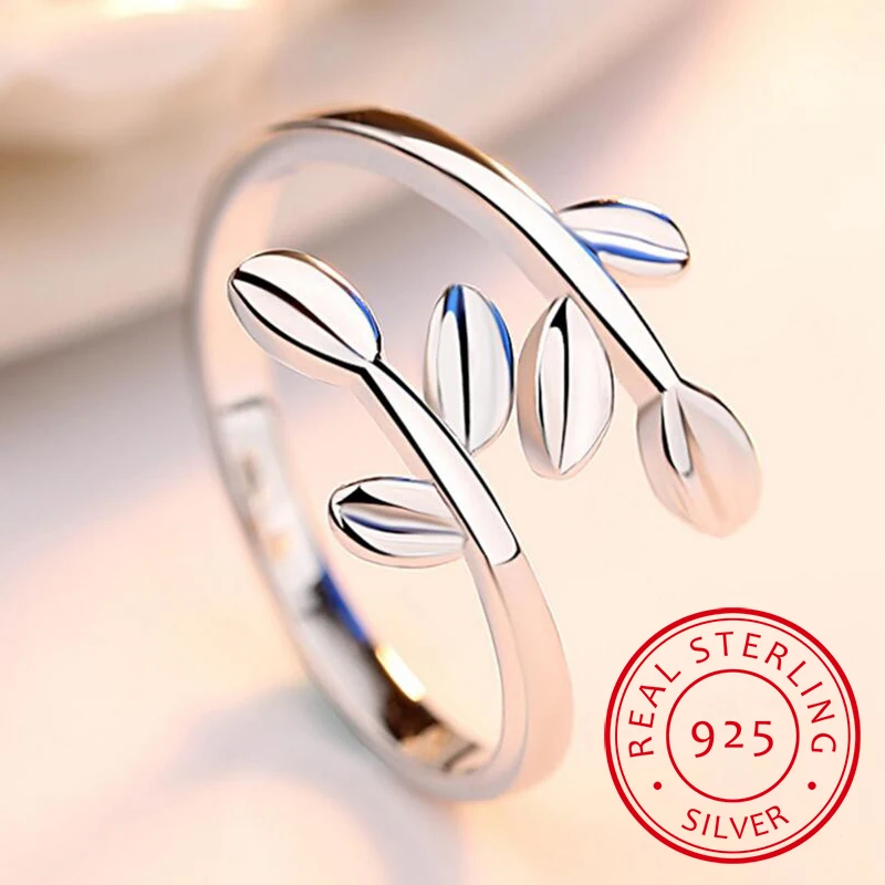 New 100% 925 Sterling Silver Fashion Women Cute Branch Rings Size 5 6 7 Wonderful Gift For Girls Teen Lady DS555