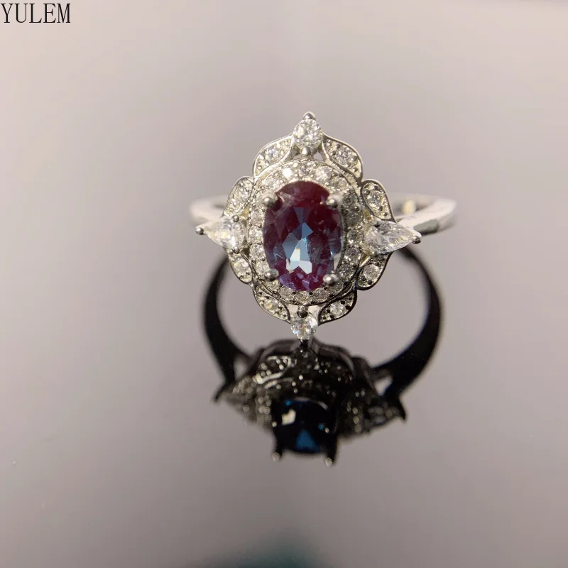 yulem alexandrite anel oval corte solido 925 prata esterlina 57 mm pedra preciosa noivado senhora aneis joias presente 01