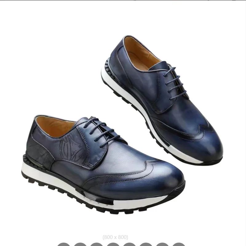 Spring new men's business casual shoes leather British lace-up cowhide Derby shoes fashion men's shoesZapatos Hombre a7