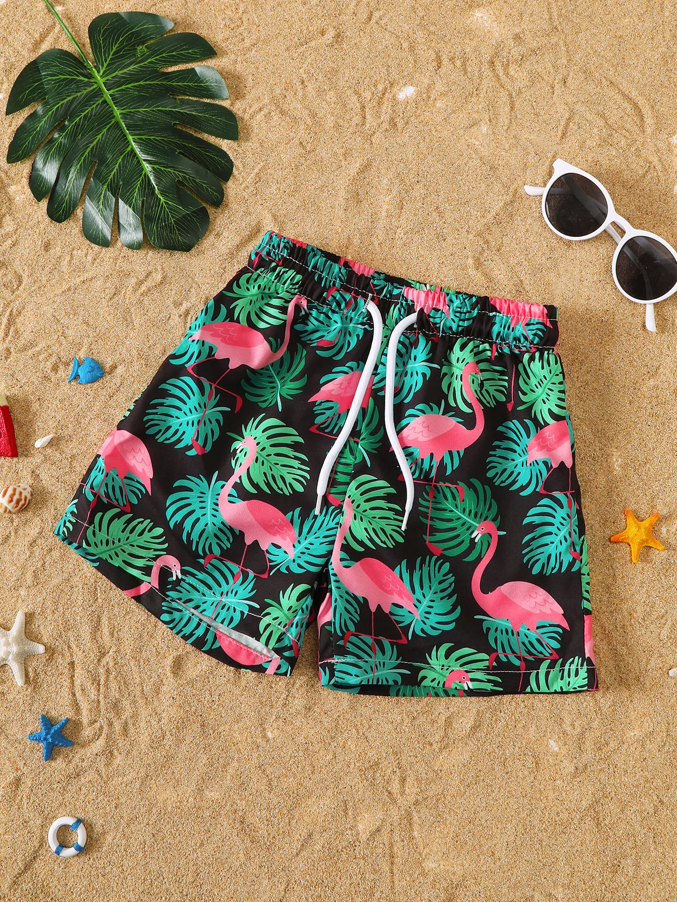 Baby Boy Flamingo Print Pattern Beach Shorts Children's Clothing Infant Male Firebird Design Summer Wear