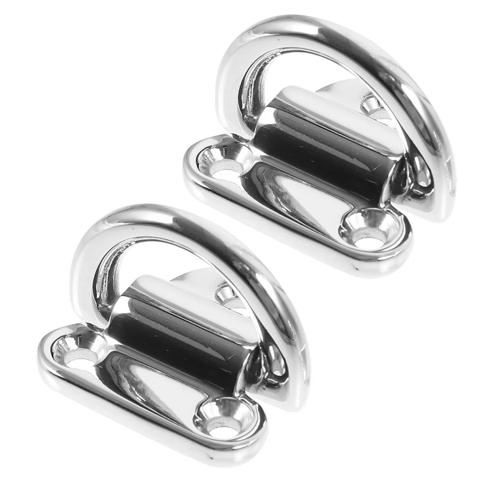 

2Pcs Stainless Steel Racing Tow Hook Heavy Duty Durable Trailer Tie Down Anchor Recovery Ring Auto Car Towing Hook