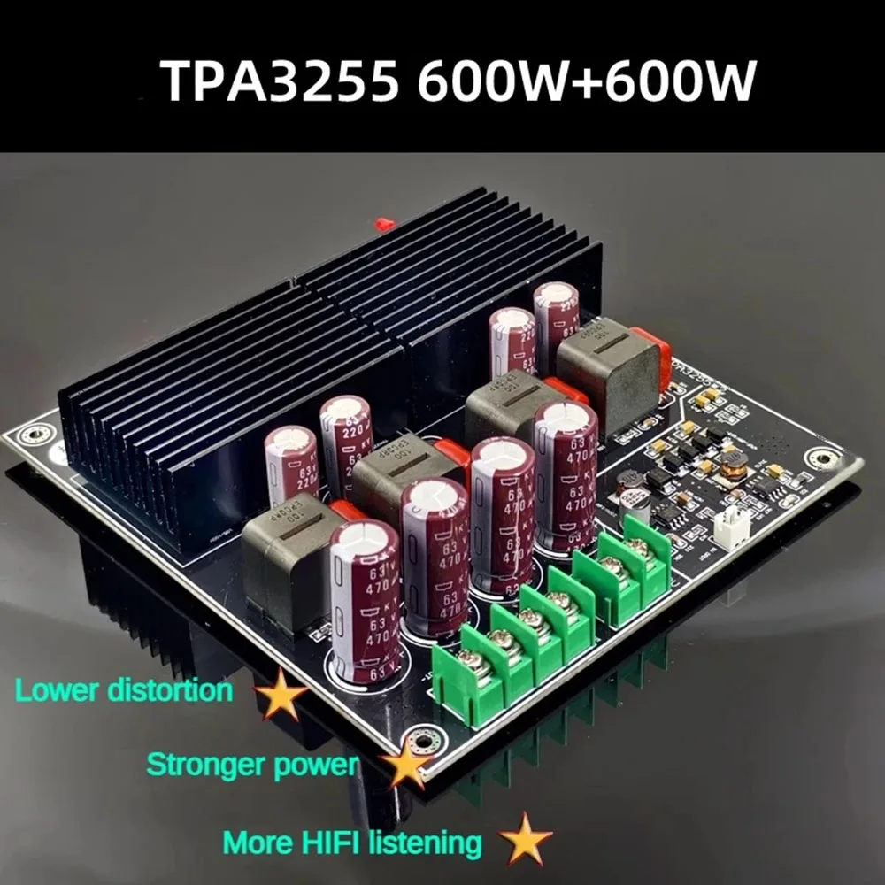 ดูอัลคอร์ TPA3255บอร์ดพลังงานสูง2ลำโพงติดรถยนต์โมดูล600W + 600W AMP