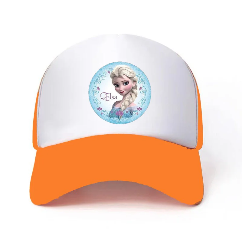 Children\'s Youth Hat Princess Elsa Printed Visor Hat 58CM Student 6y-15Y Boys Girls Outdoor Sports Fashion Beautiful Casual Hat