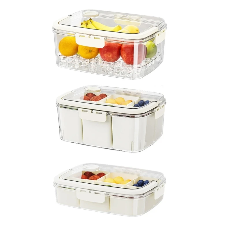 

Space Saving Refrigerator Organizers Freshness Preserving Refrigerator Container Set Clear Organizers with Lids