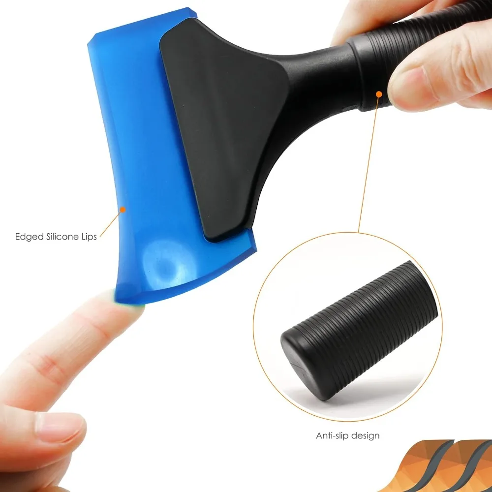 1/2Pcs Small Squeegee 5 Inch Rubber Window Tint Windshield Scraper for Car,Glass, Mirror, Shower, Door,Bathroom Cleaning(Blue)