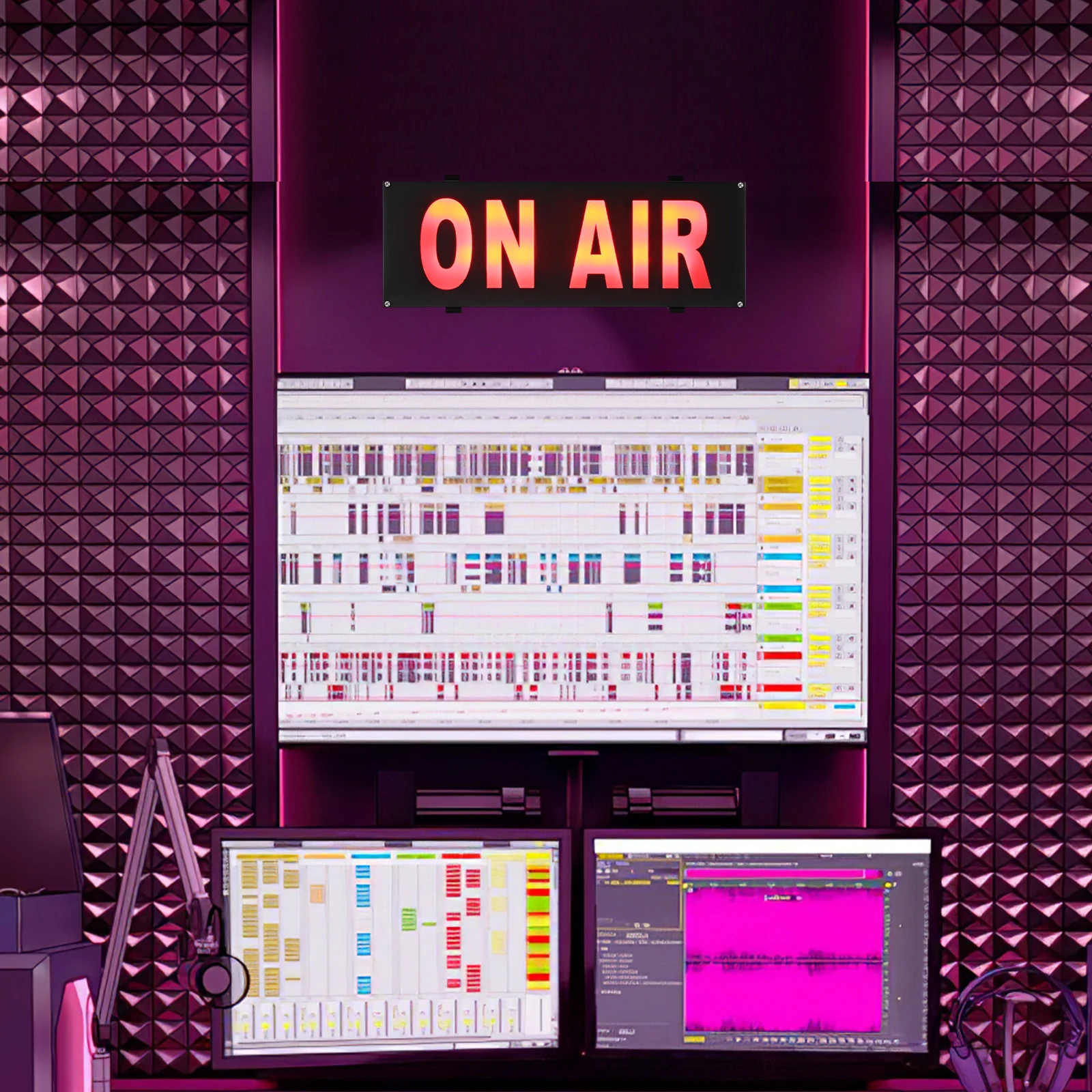 

Светодиодный предупредительный световой сигнал на воздушной вывеске, компактный, прочный для записи офисной студии, настольный настольный знак с трансляцией