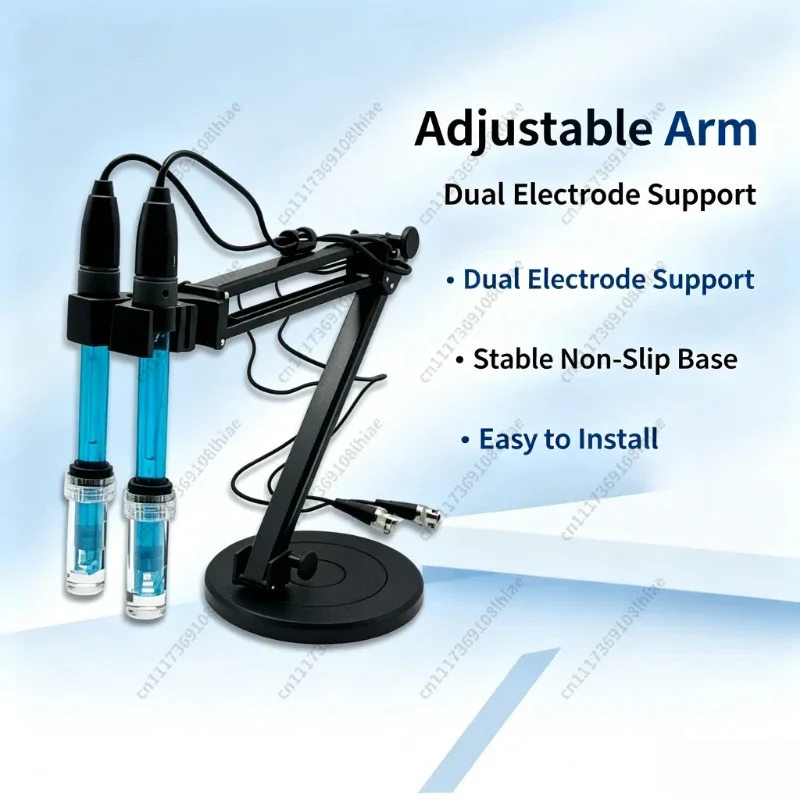 Adjustable Multifunctional Electrode Holder Stand Desktop Bracket for PH Conductivity Ion Meter Probe, Holds Max 4 Electrodes