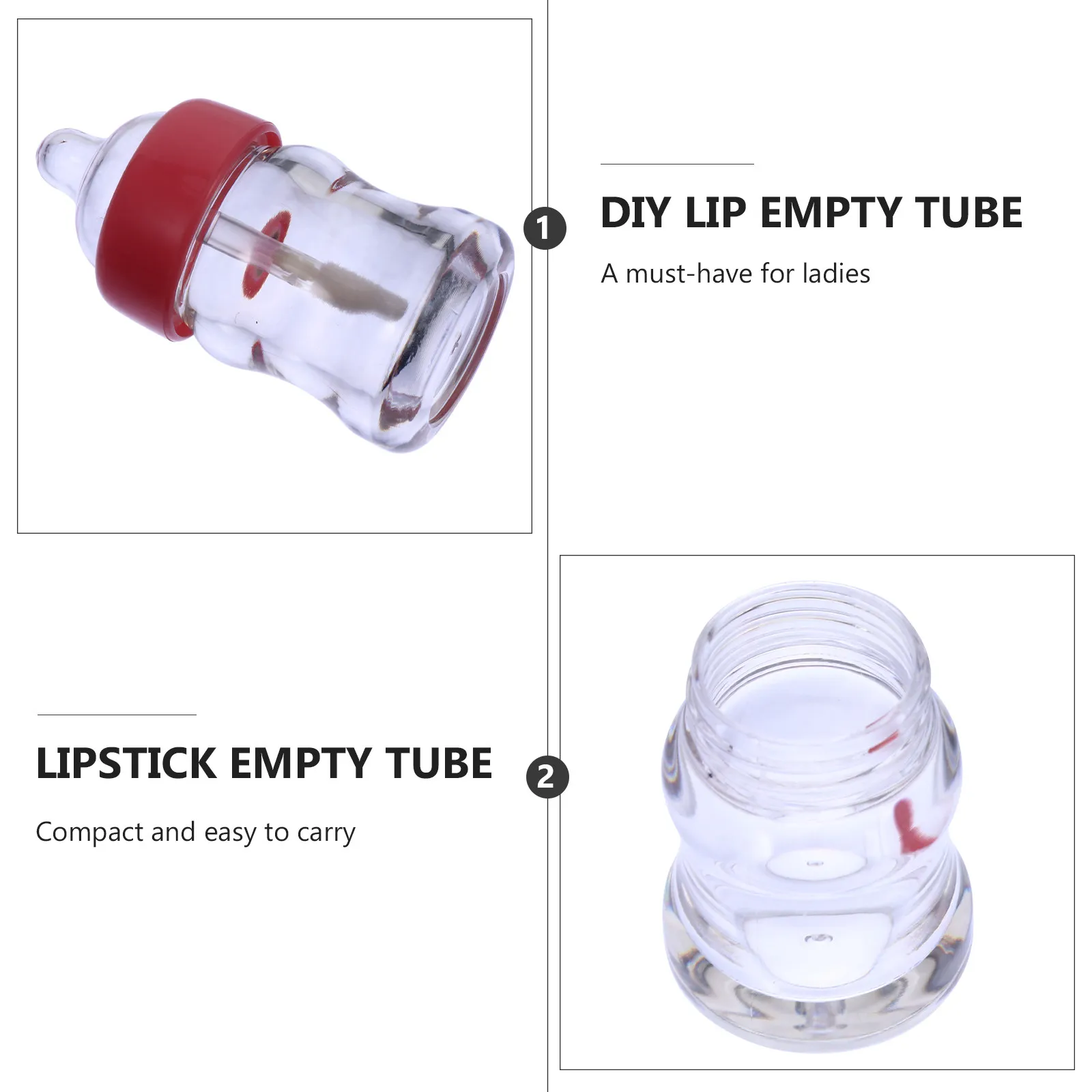 20 Pezzi Tubetti Lucidalabbra Trasparenti Mini Contenitori Vuoti Portatili Fai-da-te per Campioni di Rossetto