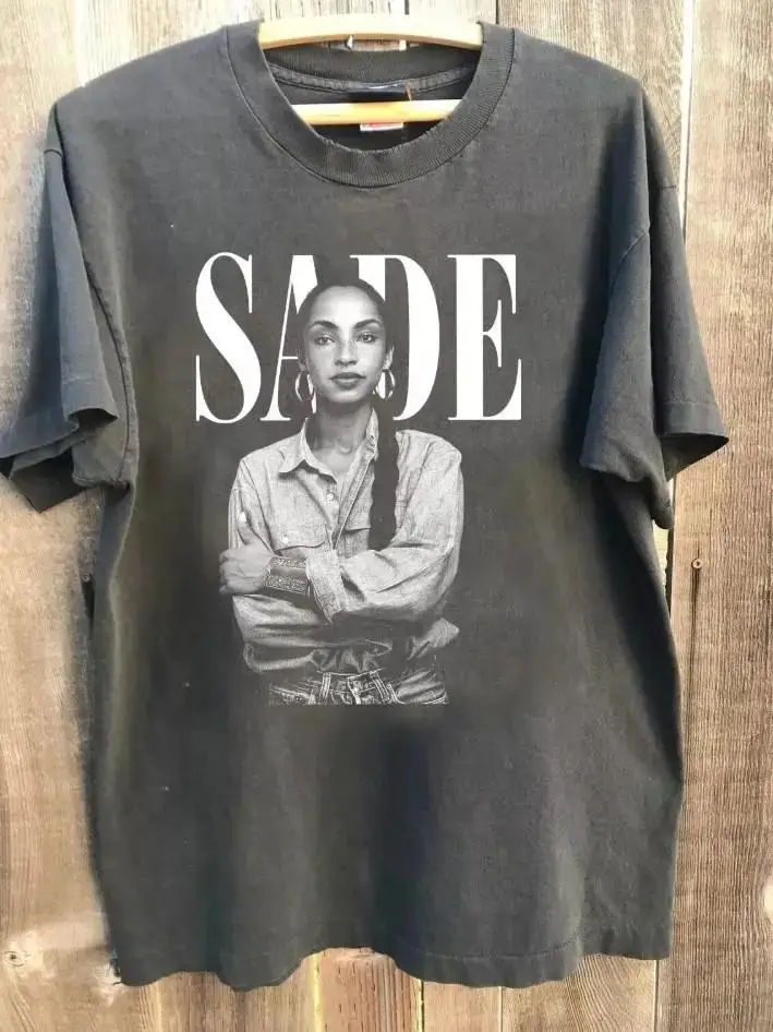 Sade Pop Music Fan Shirt Sade Vintage 90s T-Shirt Sade Concert Shirt Sade Print Cotton T Shirts Casual Loose Streetwear Unisex