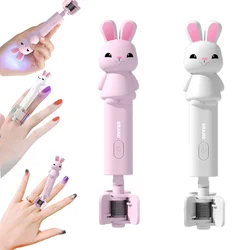 Portable Nail Dryer Lamp UV LED 360 Adjustable Cute Rabbit USB Recharge Machine 3 Led Flase Nail Gel Polish Quick Drying Lamp